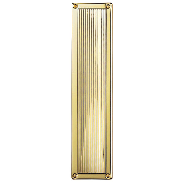 Queen Anne Finger Plate Polished Brass M1002