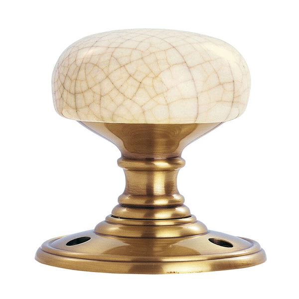 Delamain Porcelain Knob Ivory Crackle Mortice Knob Carlisle Brass Ivory crackle / Florentine bronze 