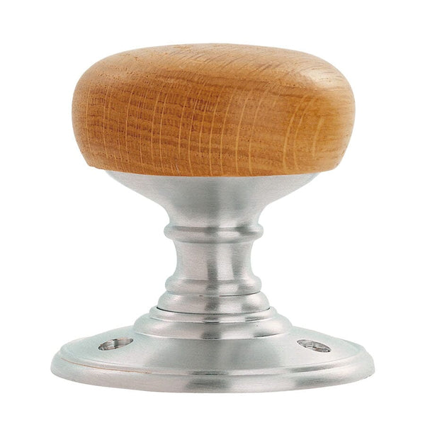 Delamain Wooden Knob Mortice Knob Carlisle Brass Wood Oak / Satin Chrome 
