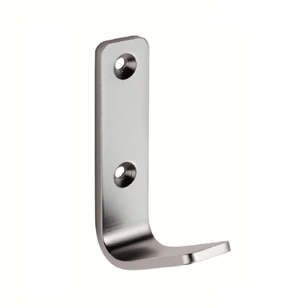 Aluminium Flat Coat Hook Hat & Coat Hook Eurospec Satin Anodised Aluminium 