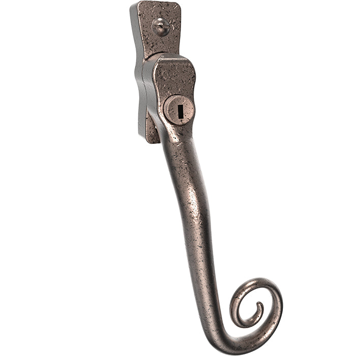 Mila Heritage Monkey Tail Casement Handle Right hand Pewter Patina CB700222