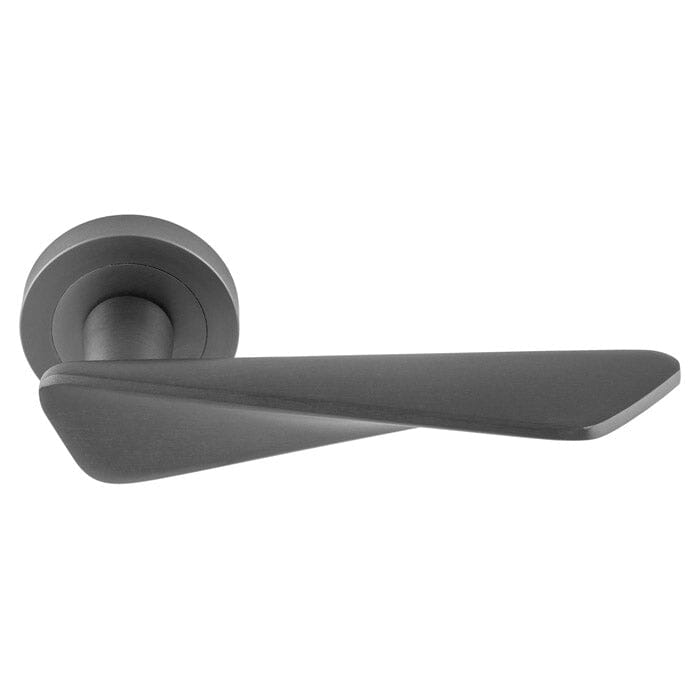 Manital Intona Lever on Round Rose Anthracite (Latch & Hinges Included)