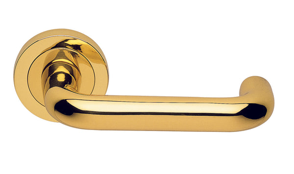 Studio H Lever on Round rose Polished Brass AQ2