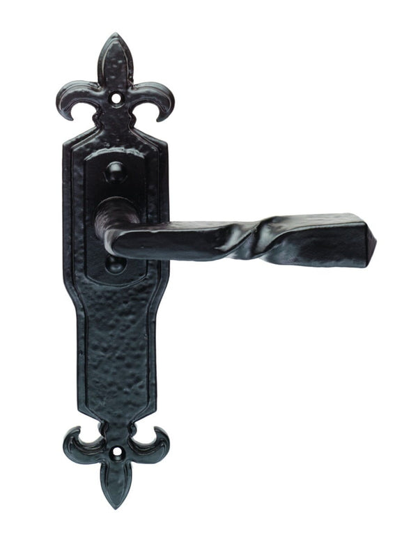 Barley Twist Lever on Gothic Latch Backplate Lever On Backplate Carlisle Brass Black Antique 