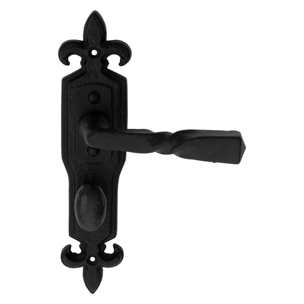 Barley Twist Lever on Gothic WC Backplate Lever On Backplate Carlisle Brass Black Antique 