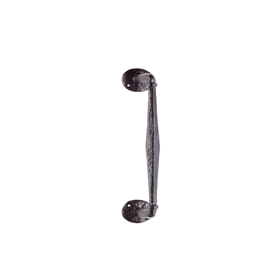 Offset Pull Handle on Rose Forged Carlisle Brass Black Antique 