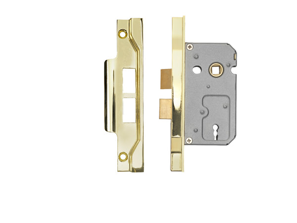 Contract 2 Lever Sashlock Rebated 64mm Electro Brassed LSE5225EB/REB