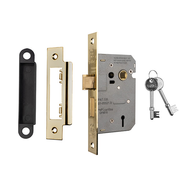 Contract 3 Lever Sashlock 64mm Electro Brassed LSE5325EB