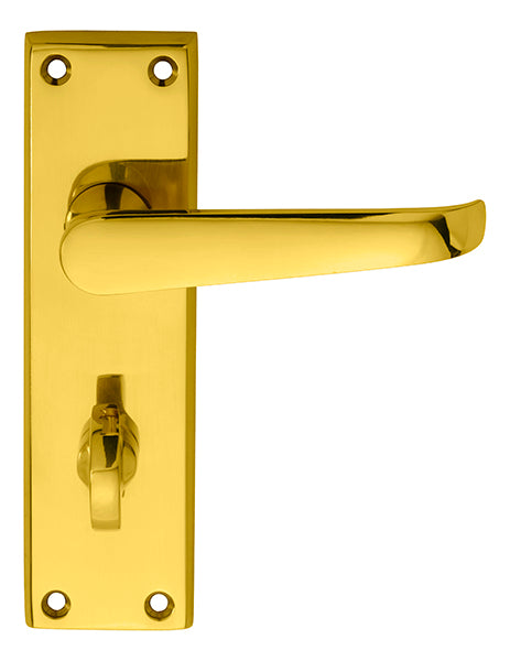 Victorian Lever on WC Bathroom Backplate (Latch & Hinges Included)