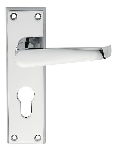Contract Victorian Lever on Euro Lock Backplate Lever On Backplate Carlisle Brass Polished Chrome 