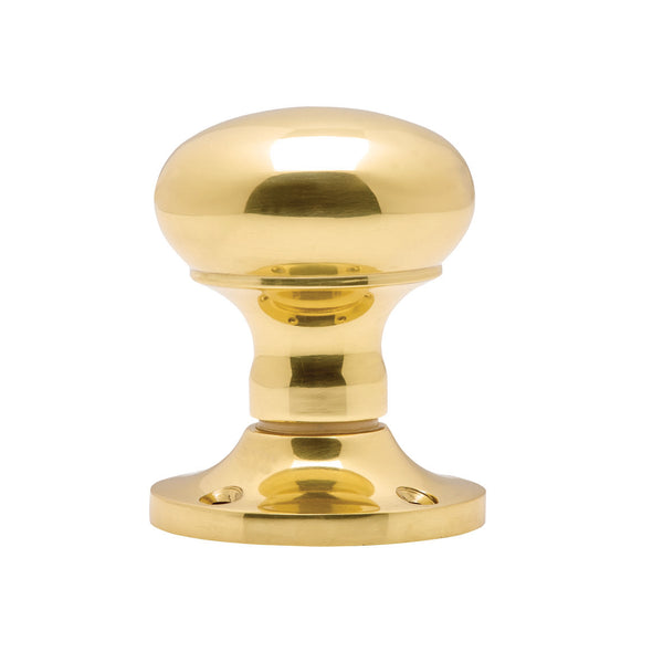 Mushroom Mortice Knob (Unsprung) Polished Brass M35US