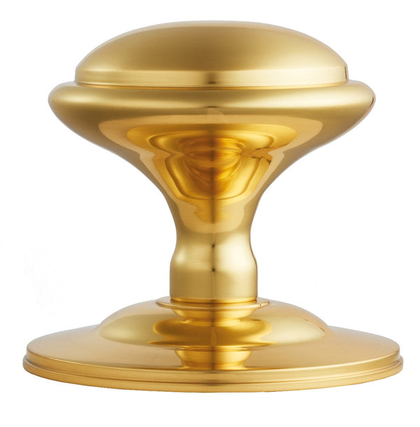 Round Centre Door Knob Polished Brass M61
