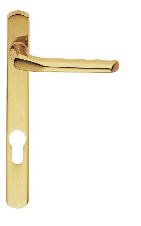 Narrow Plate with Straight Lever 92mm c/c Polished Brass M86NP92