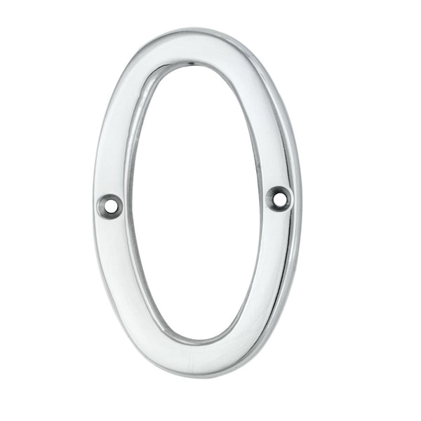 Numerals (0-9) Number 0 Polished Chrome N0CP
