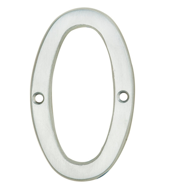 Numerals (0-9) Number 0 Satin Chrome N0SC