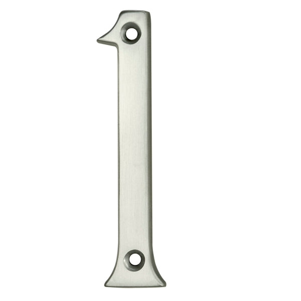 Numerals (0-9) Number 1 Satin Chrome N1SC