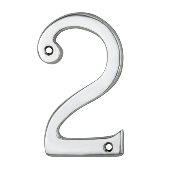 Numerals (0-9) Number 2 Polished Chrome N2CP