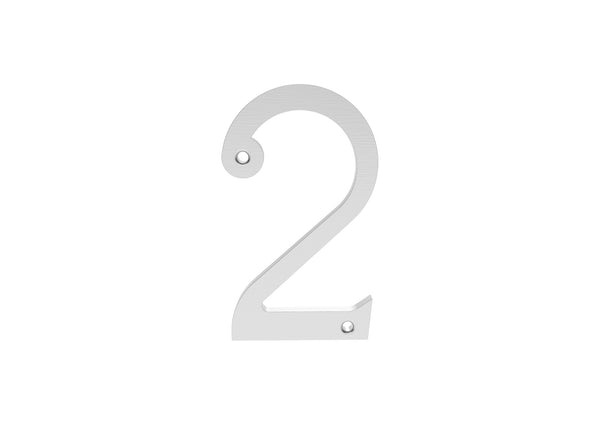 Numerals (0-9) Number 2 Satin Chrome N2SC