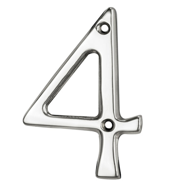 Numerals (0-9) Number 4 Polished Chrome N4CP