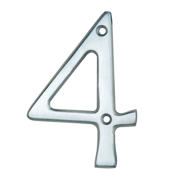 Numerals (0-9) Number 4 Satin Chrome N4SC