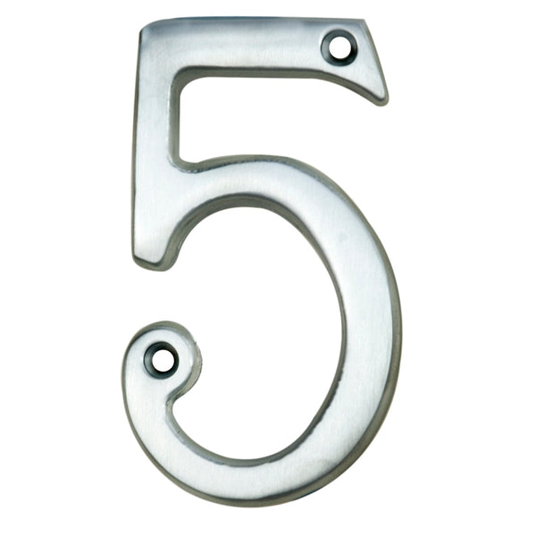 Numerals (0-9) Number 5 Satin Chrome N5SC