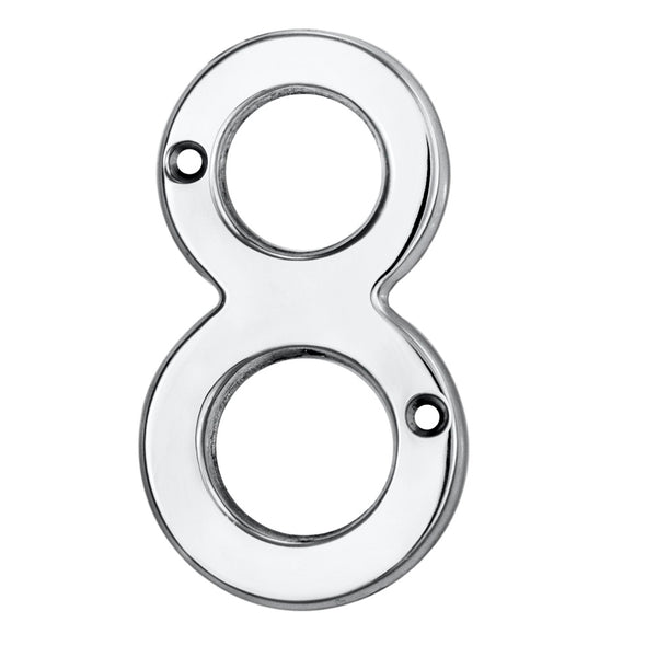Numerals (0-9) Number 8 Polished Chrome N8CP