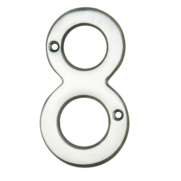 Numerals (0-9) Number 8 Satin Chrome N8SC