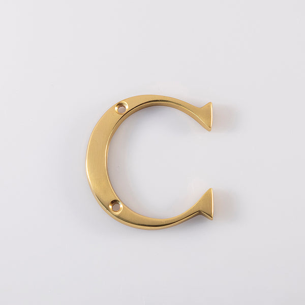 Letter C Polished Brass NC