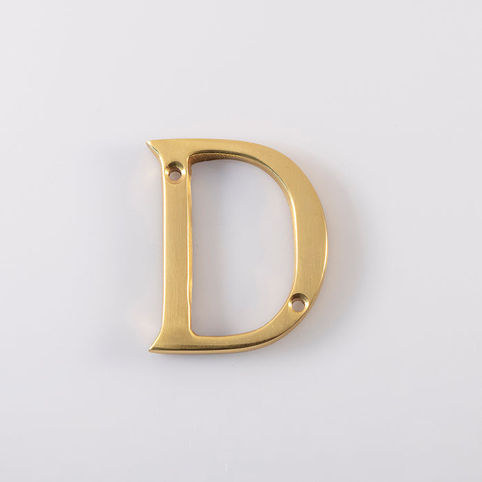 Letter D Polished Brass ND