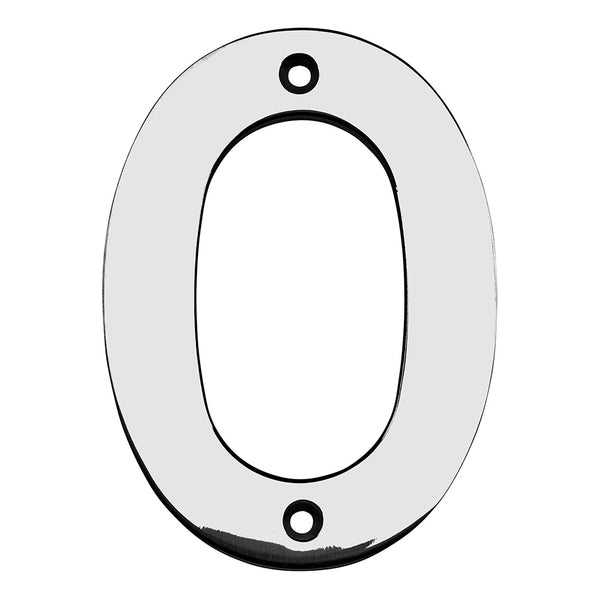 Numerals Number 0 Bright Stainless Steel NUM10100BSS