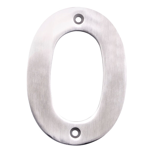 Numerals Number 0 Satin Stainless Steel NUM10100SSS
