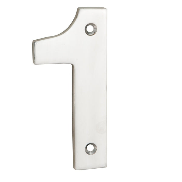 Numerals Number 1 Bright Stainless Steel NUM10101BSS
