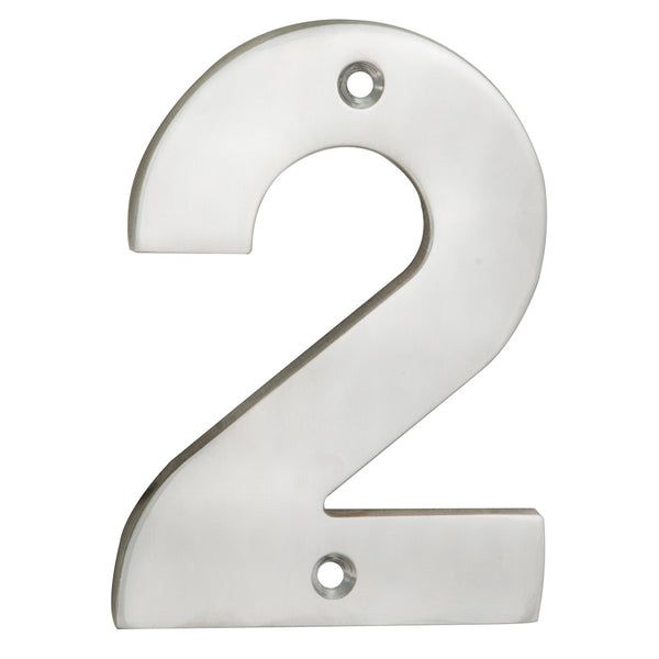 Numerals Number 2 Satin Stainless Steel NUM10102SSS