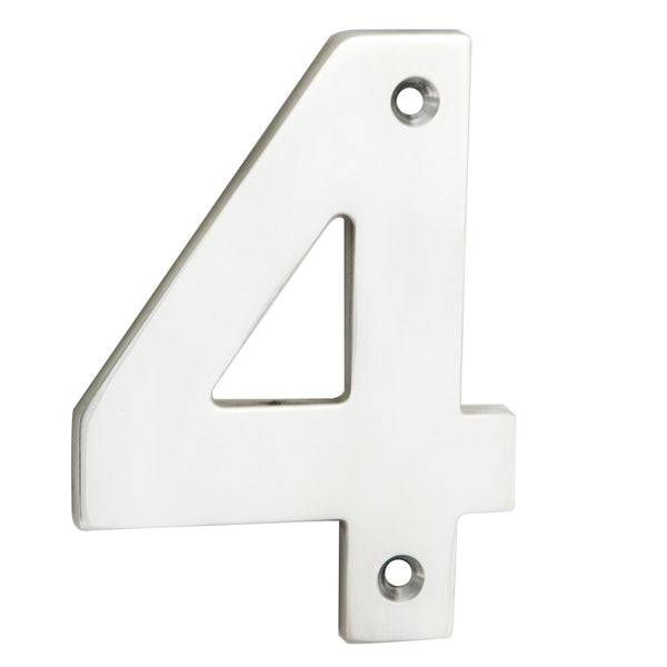 Numerals Number 4 Bright Stainless Steel NUM10104BSS