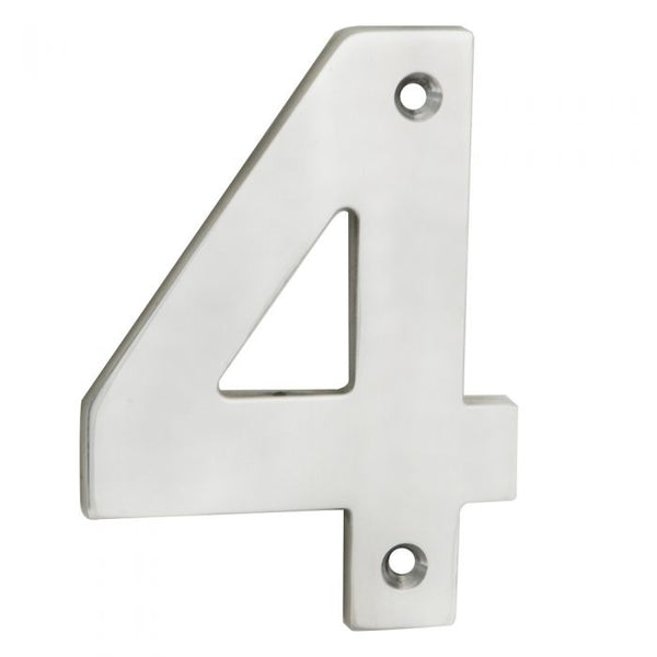 Numerals Number 4 Satin Stainless Steel NUM10104SSS
