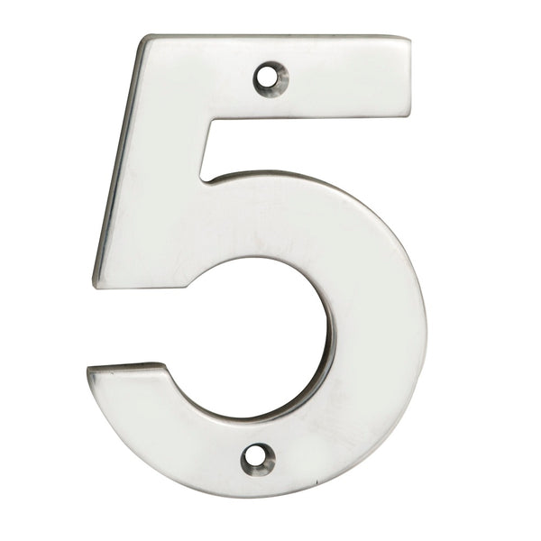 Numerals Number 5 Bright Stainless Steel NUM10105BSS