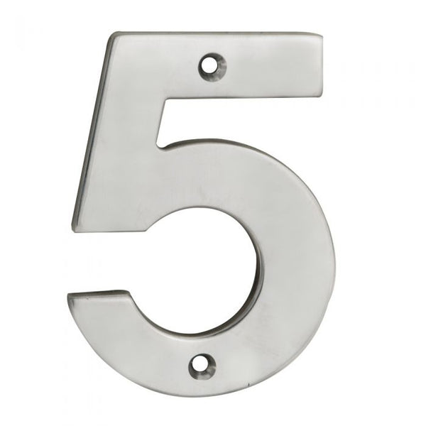 Numerals Number 5 Satin Stainless Steel NUM10105SSS