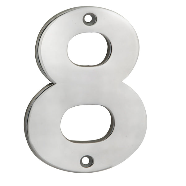 Numerals Number 8 Satin Stainless Steel NUM10108SSS