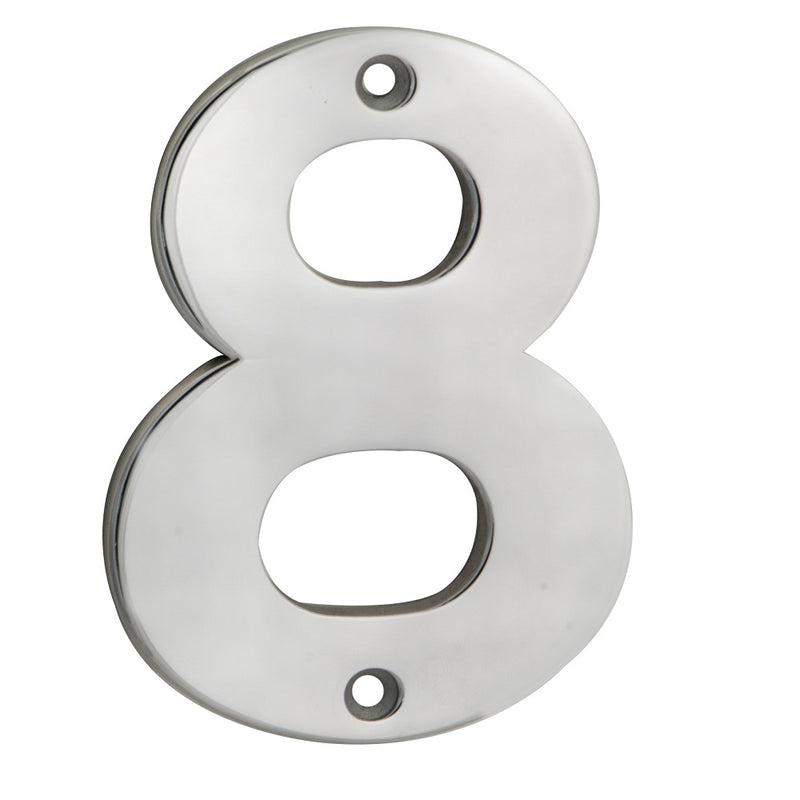Numerals Number 8 Satin Stainless Steel NUM10108SSS