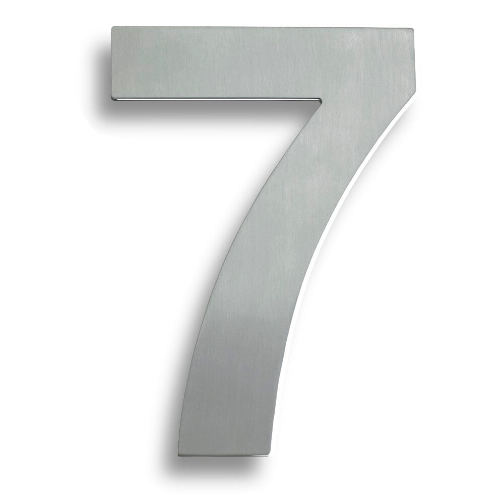 Numerals (0-9) 7" Number 7 Numerals & Letter Eurospec Satin Stainless Steel 