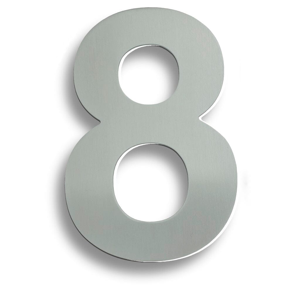 Numerals (0-9) 7" Number 8 Numerals & Letter Eurospec Satin Stainless Steel 