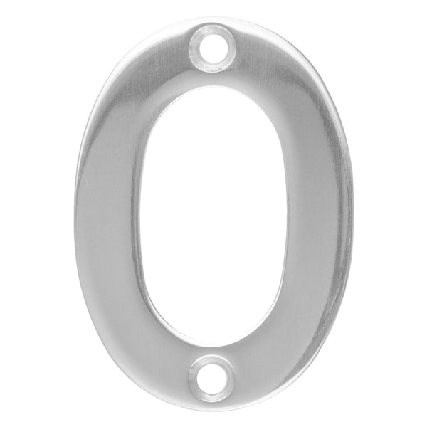 Numerals Number 0 Bright Stainless Steel NUM10500BSS