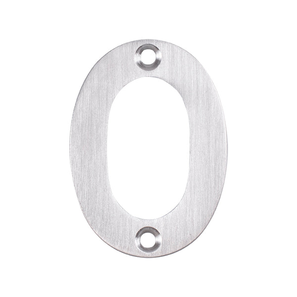 Numerals Number 0 Satin Stainless Steel NUM10500SSS