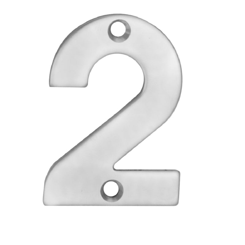Numerals Number 2 Satin Stainless Steel NUM10502SSS