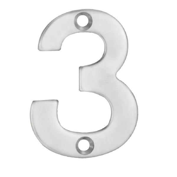 Numerals Number 3 Satin Stainless Steel NUM10503SSS