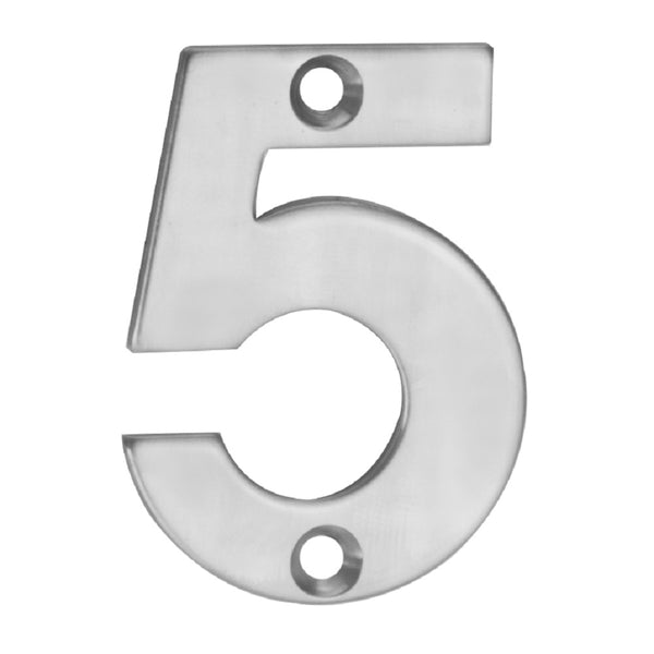 Numerals Number 5 Satin Stainless Steel NUM10505SSS