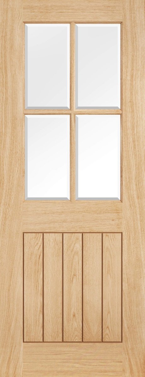 Oak Belize Unfinished 4 Light Glazed Unfinished Internal Door - Door Station