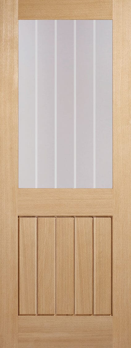 Oak Mexicano Glazed Half Light Pre - Finished Internal Fire Door FD30 - Door Station