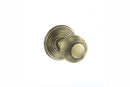 Old English Ripon Solid Brass Reeded Mortice Knob Concealed Fix Rose in Antique Brass Door Knob Atlantic 