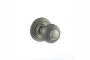 Old English Ripon Solid Brass Reeded Mortice Knob Concealed Fix Rose (Latch & Hinges Included) Door Knob Atlantic Set Distressed Silver 